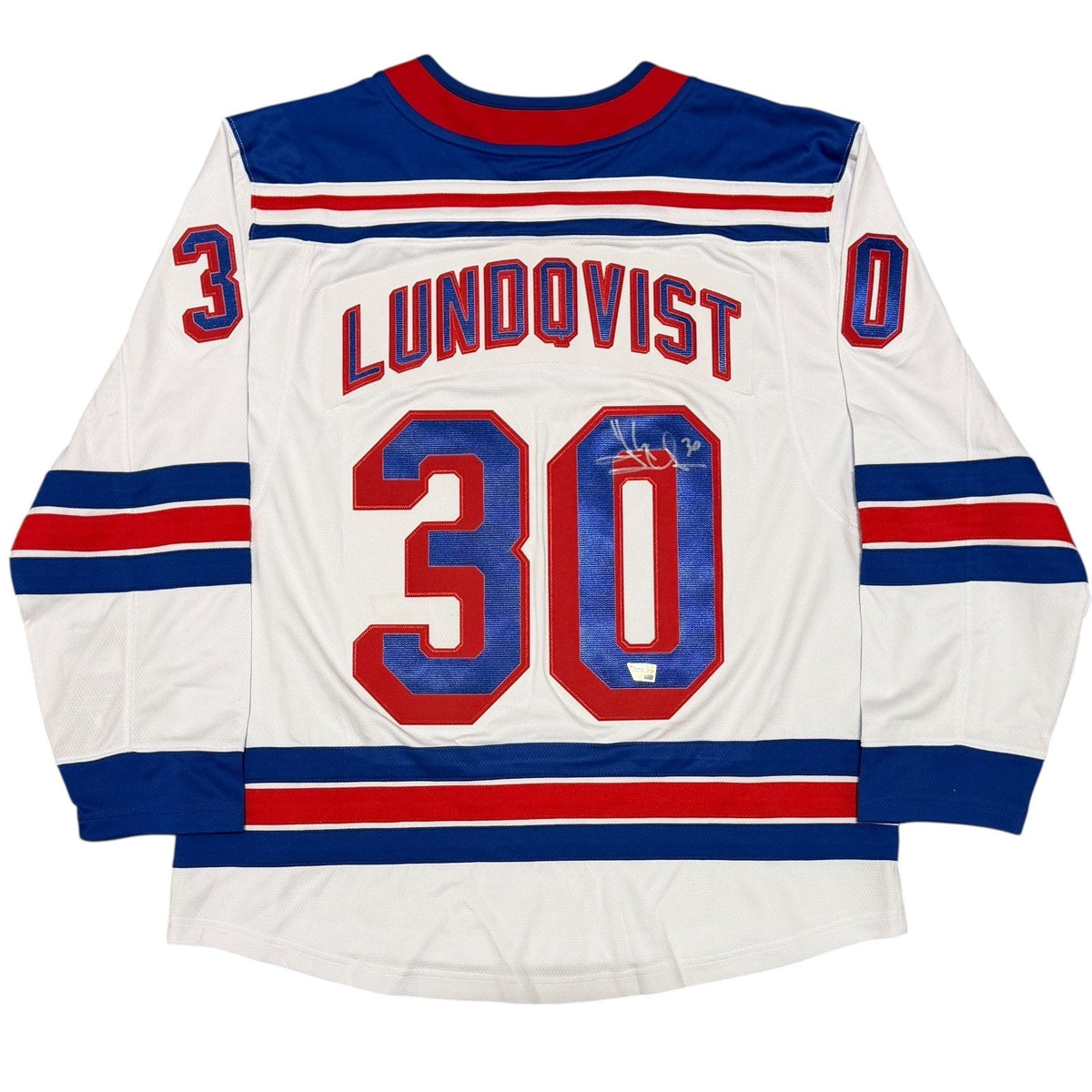 Henrik Lundqvist Signed New York Rangers White Fanatics Jersey FANATICS COA-Powers Sports Memorabilia