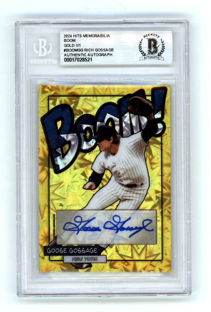 Goose Gossage 2024 Hits Memorabilia BOOM Gold #1/1 Signed BGS BAS Auto Yankees-Powers Sports Memorabilia