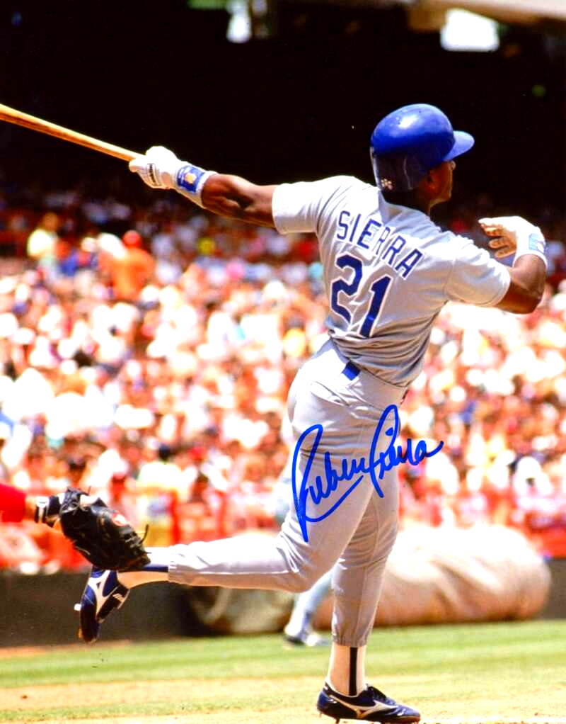 Ruben Sierra Signed Texas Rangers 8x10 Photo LSCM Authenticated #1-Powers Sports Memorabilia