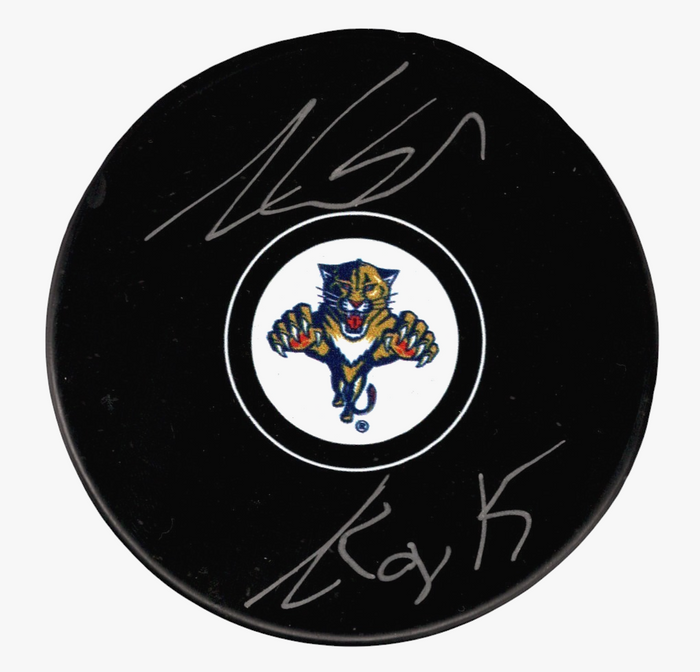Aaron Ekblad Signed Florida Panthers Puck w/ ROY 15 COJO + JSA Authenticated-Powers Sports Memorabilia
