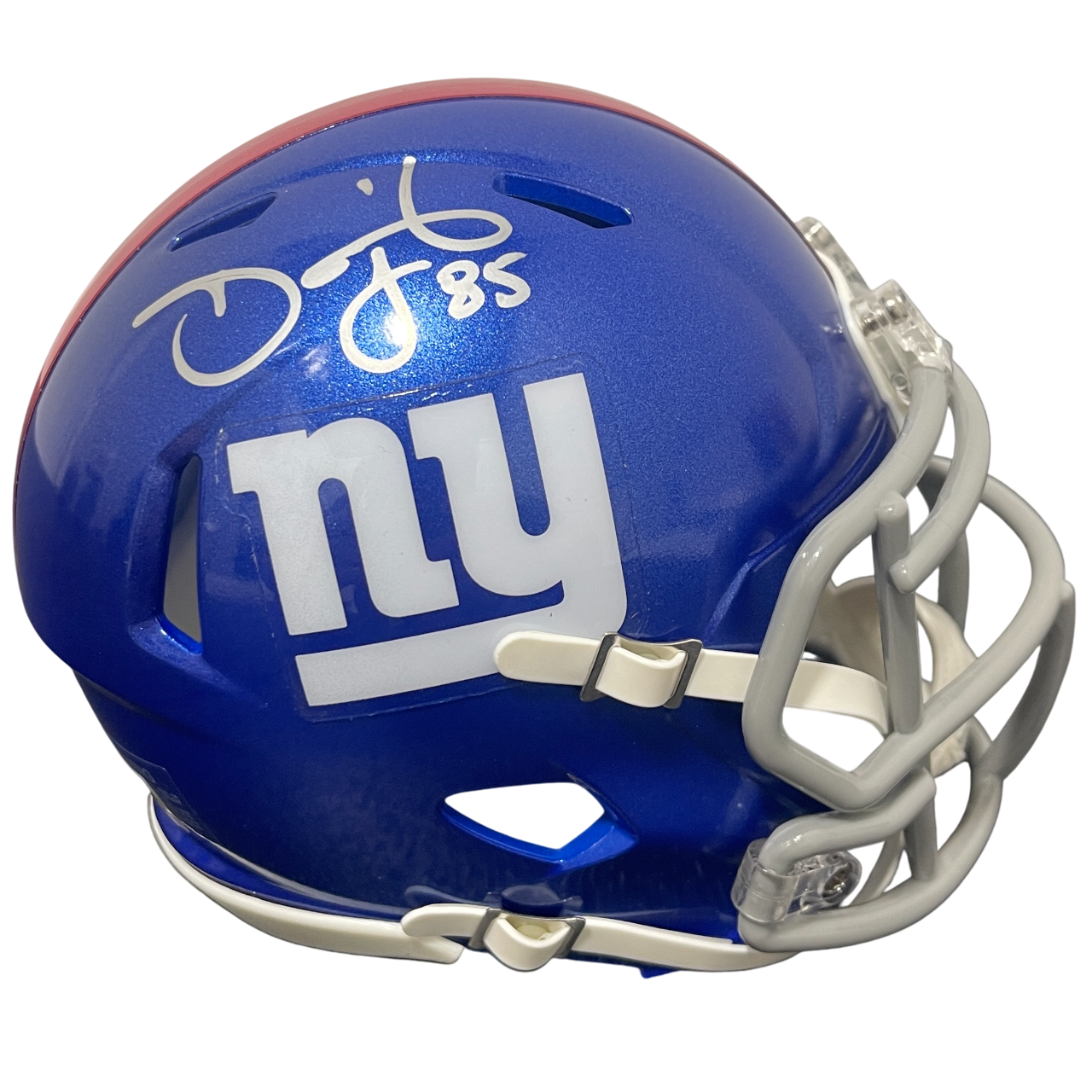 David Tyree Signed New York Giants Speed Mini Helmet Beckett Witness Authenticated-Powers Sports Memorabilia