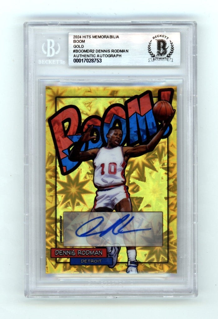 Dennis Rodman 2024 Hits Memorabilia BOOM Gold #/10 Signed BGS BAS Auto Pistons-Powers Sports Memorabilia