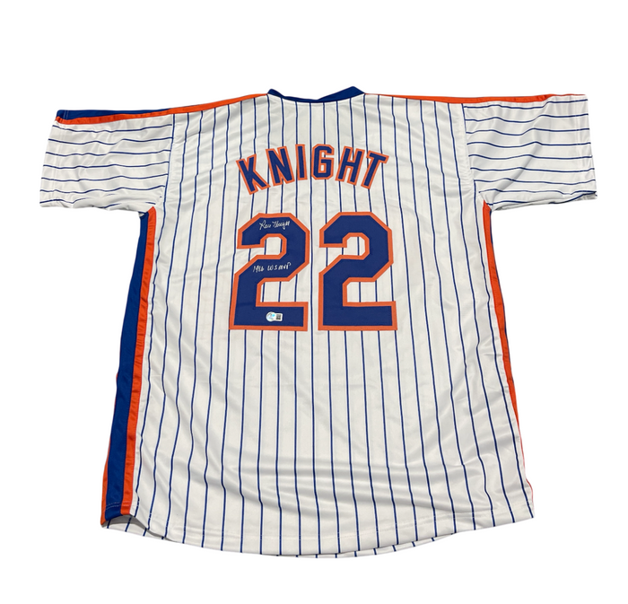 Ray Knight Signed New York Mets Custom Jersey w/ 1986 WS MVP Beckett Wit BAS COA-Powers Sports Memorabilia