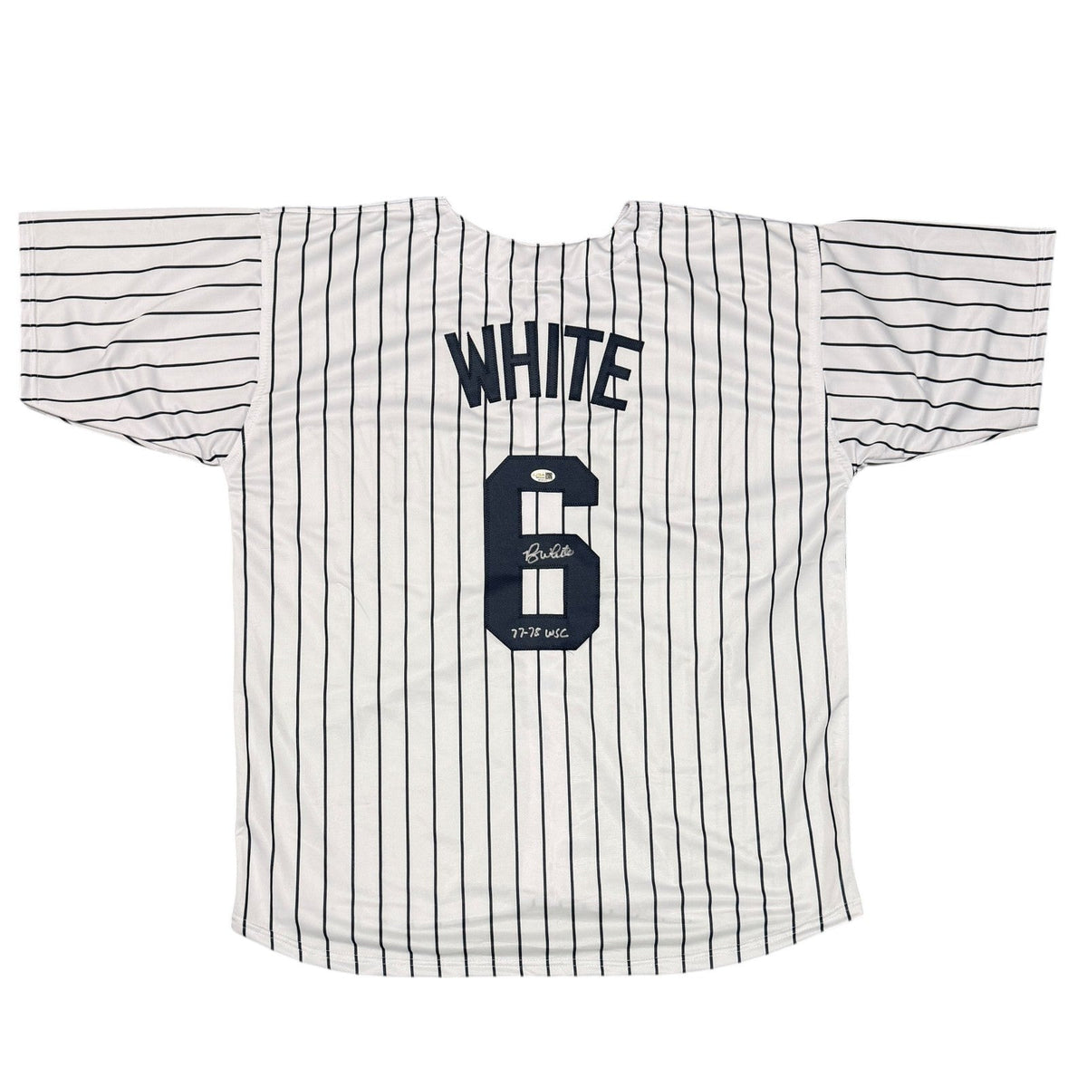 Roy White Signed New York Custom Jersey w/ 77-78 WSC JSA Witness Authenticated-Powers Sports Memorabilia