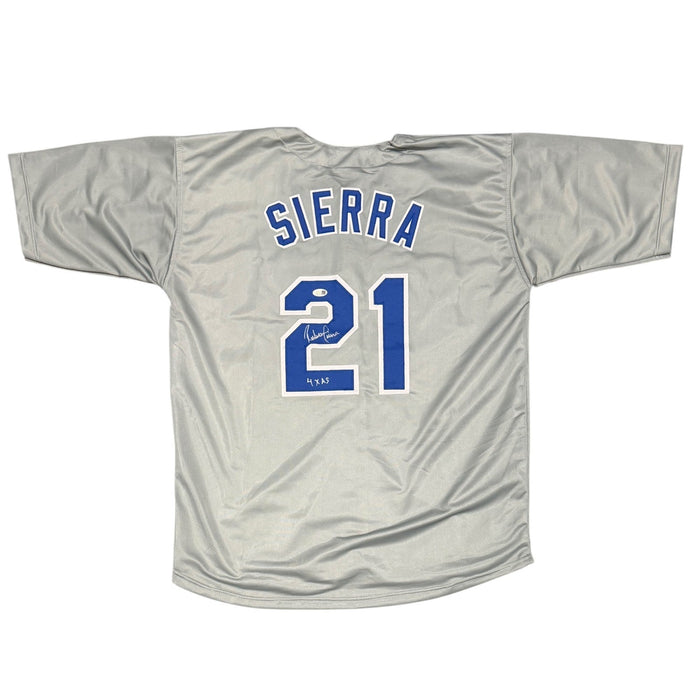 Ruben Sierra Signed Texas Rangers Custom Jersey w/ 4x AS Insc. JSA Witness COA G-Powers Sports Memorabilia