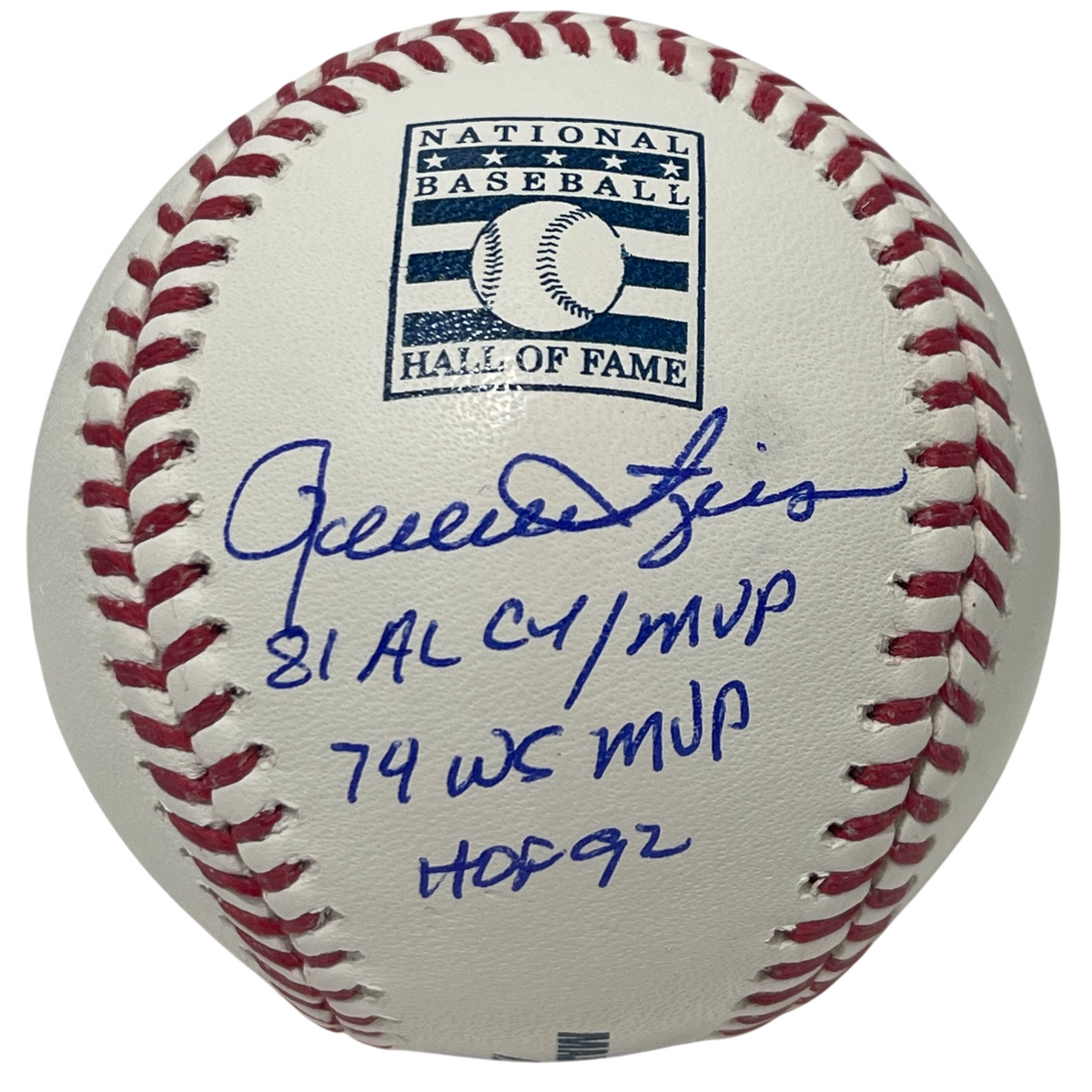 Rollie Fingers Signed Rawlings HOF Baseball w/ 3 Insc Beckett Witness Authenticated-Powers Sports Memorabilia