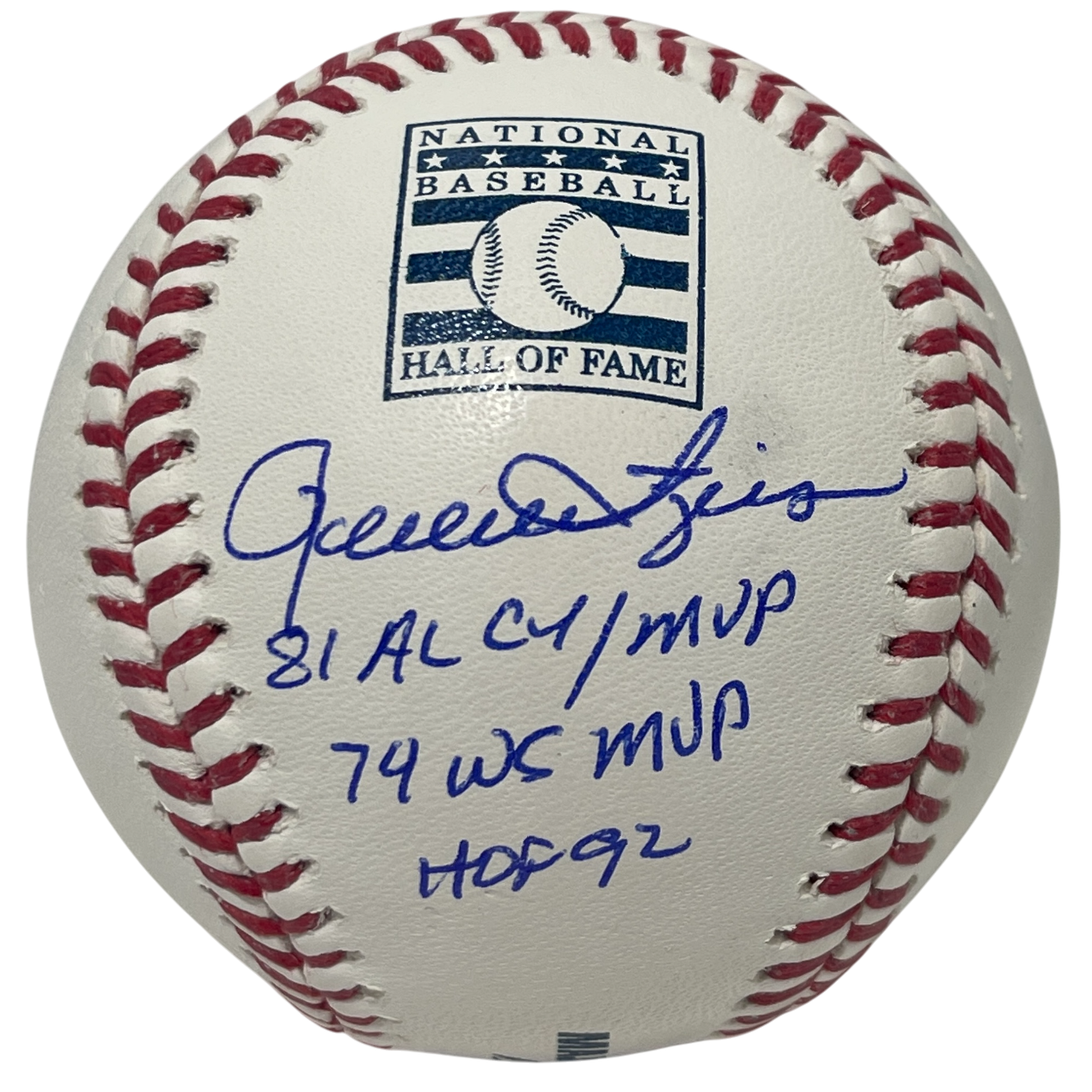 Rollie Fingers Signed Rawlings HOF Baseball w/ 3 Insc Beckett Witness Authenticated-Powers Sports Memorabilia