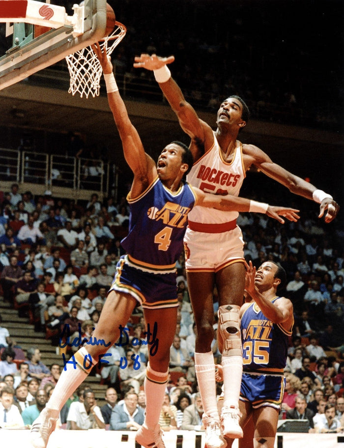 Adrian Dantley Signed Utah Jazz 8x10 Photo w/ HOF 08 LSCM Authenticated #2-Powers Sports Memorabilia