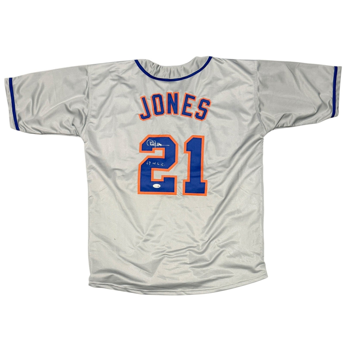 Cleon Jones Signed Custom Jersey w/ 69 WSC JSA Witness Authenticated-Powers Sports Memorabilia
