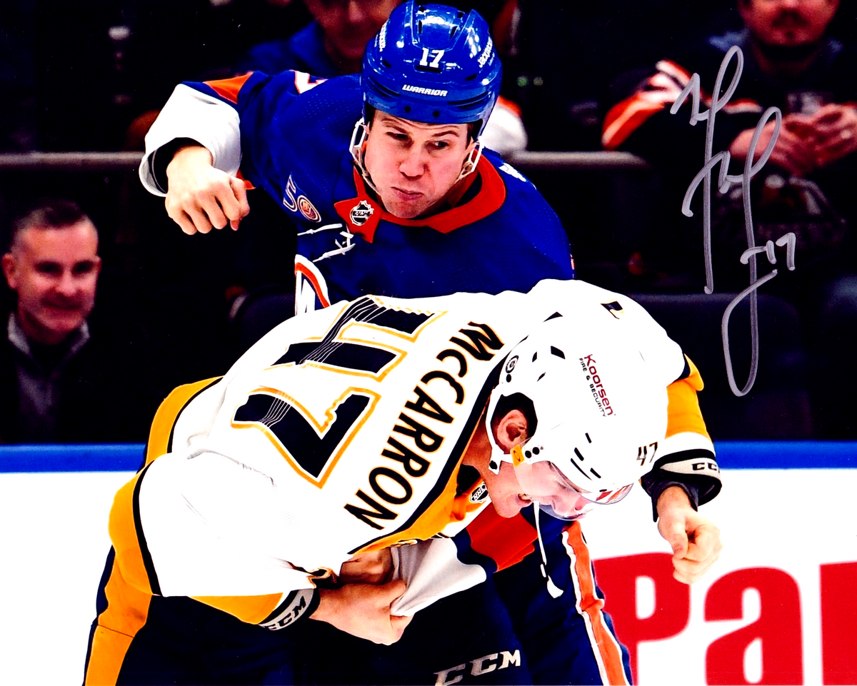Matt Martin Signed Autographed New York Islanders 8x10 Photo LSCM COA #2-Powers Sports Memorabilia