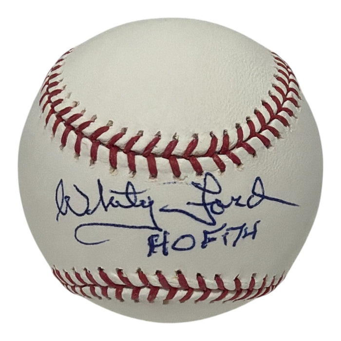 Whitey Ford Signed ROMLB Baseball w/ HOF 74 Insc STEINER Authenticated Yankees-Powers Sports Memorabilia