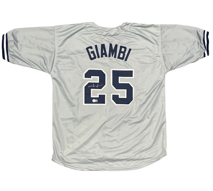 Jason Giambi Signed Autographed New York Yankees Custom Jersey Beckett BAS COA-Powers Sports Memorabilia