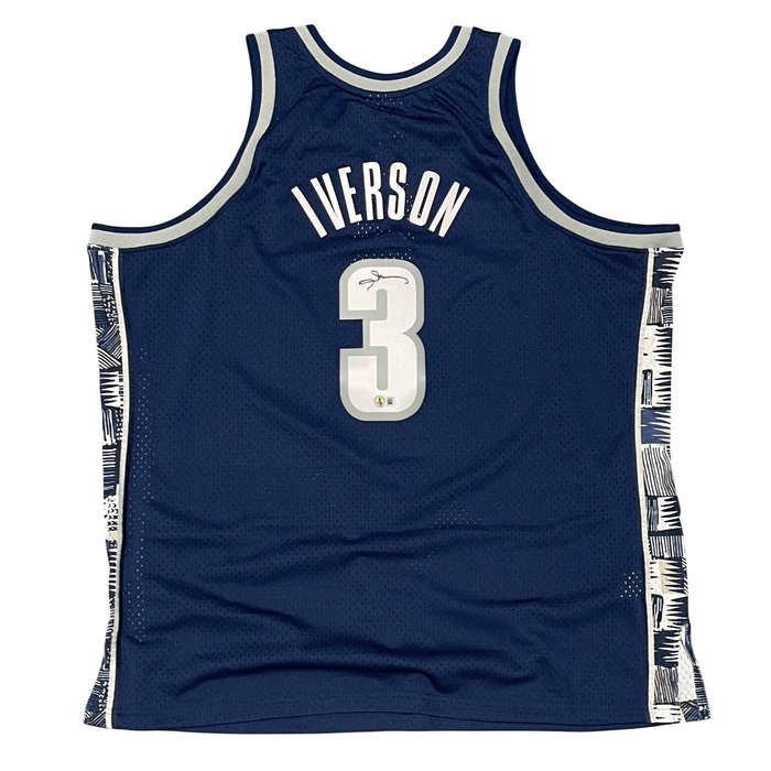 Allen Iverson Signed Georgetown Hoyas Mitchell & Ness M&N Jersey Beckett Authenticated-Powers Sports Memorabilia