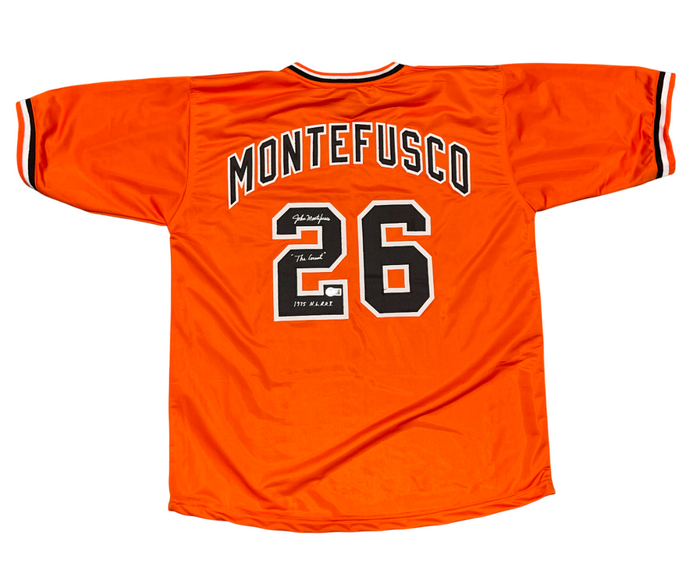 John Montefusco Signed SF Giants Custom Jersey w/ 2 Insc ROY Beckett Wit BAS COA-Powers Sports Memorabilia