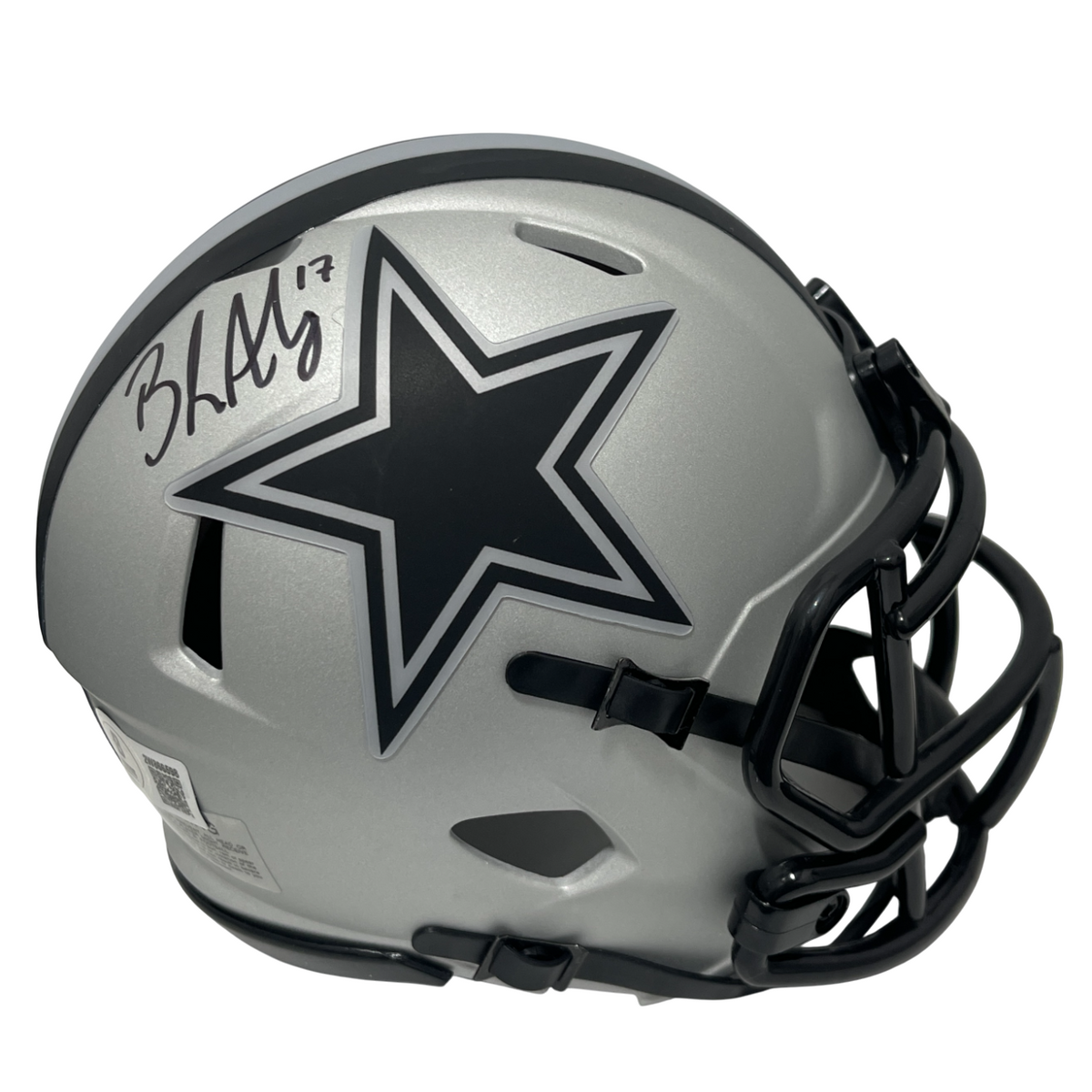 Brandon Aubrey Signed Dallas Cowboys Rave Mini Helmet Beckett Witness BAS COA-Powers Sports Memorabilia