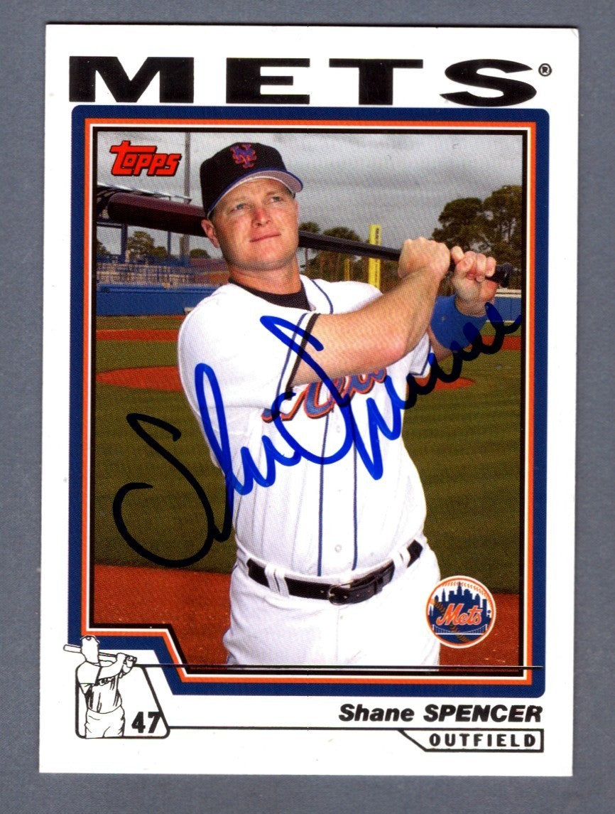 Shane Spencer Signed 2004 Topps Baseball #428 LSCM COA New York Mets-Powers Sports Memorabilia