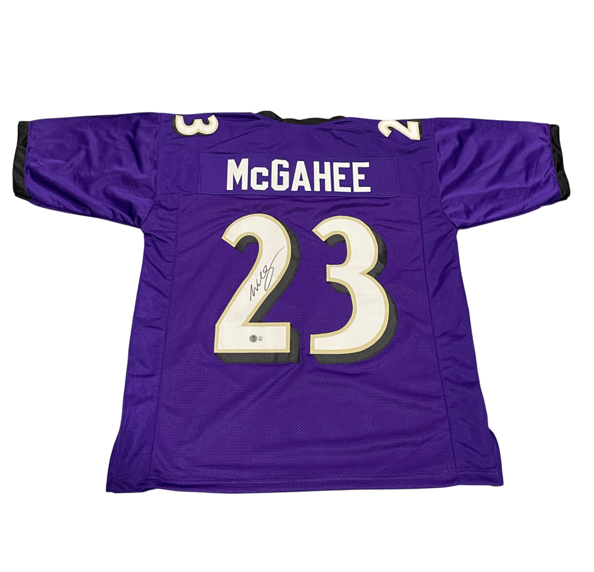 Willis McGahee Signed Baltimore Ravens Custom Jersey Beckett Witness BAS COA-Powers Sports Memorabilia