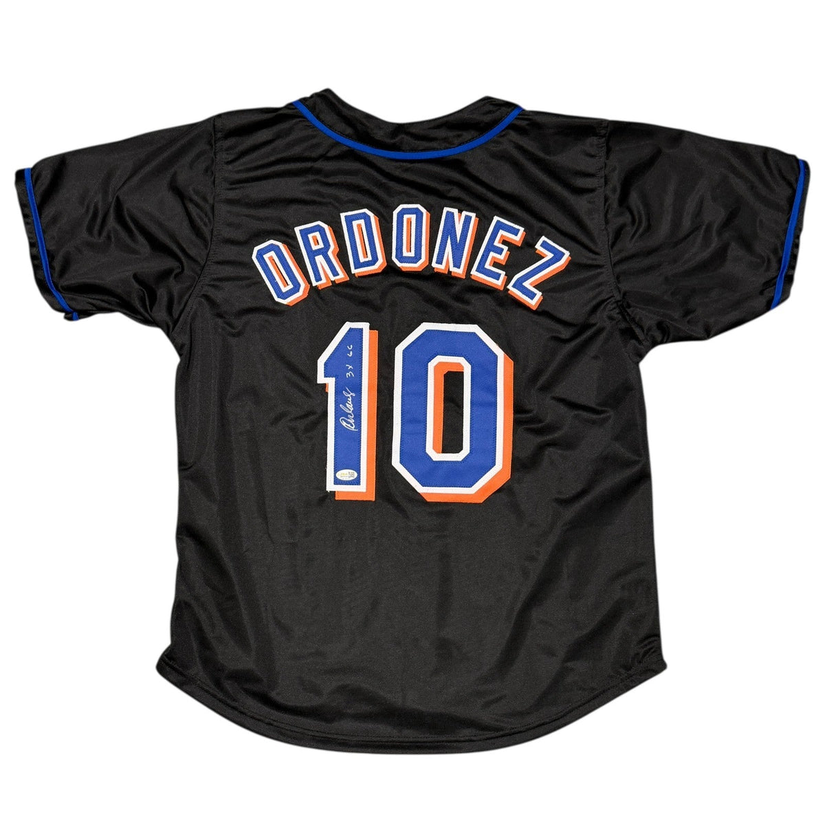 Rey Ordonez Signed Custom Black Jersey w/ 3x GG JSA Witness Authenticated-Powers Sports Memorabilia