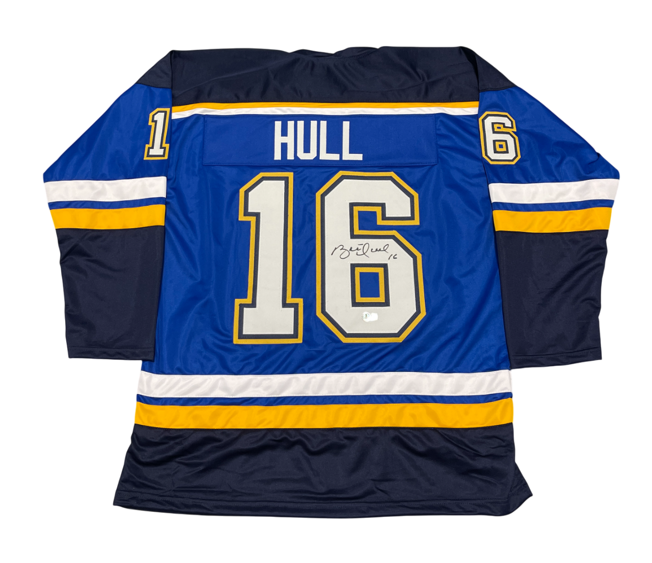 Brett Hull Signed Custom Jersey Beckett Witness Authenticated - Blue Jersey-Powers Sports Memorabilia