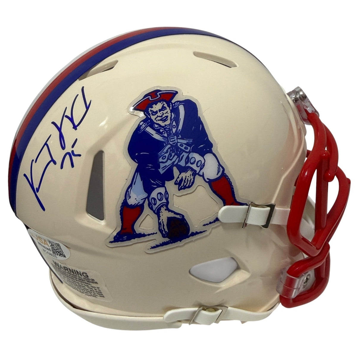 Vince Wilfork Signed New England Patriots Retro Mini Helmet JSA Witness COA-Powers Sports Memorabilia