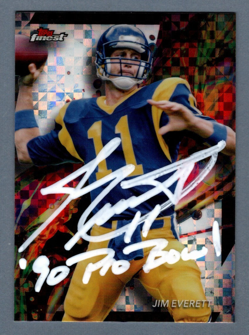 Jim Everett Signed 2024 Topps Finest X Factor Refractor #42 w/ Insc. LSCM COA-Powers Sports Memorabilia