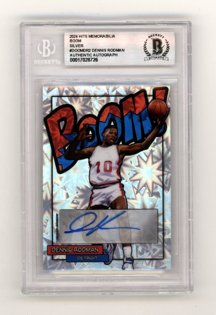 Dennis Rodman 2024 Hits Memorabilia BOOM Silver Signed BGS BAS Auto Pistons-Powers Sports Memorabilia
