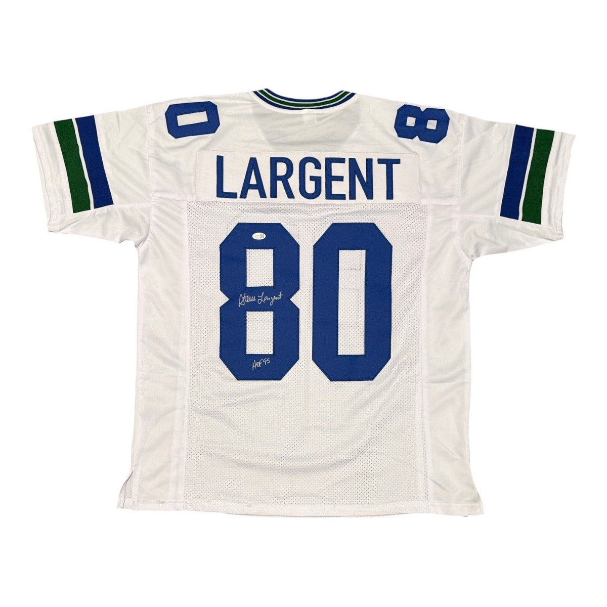 Steve Largent Signed Custom Jersey w/ HOF 95 JSA Witness Authenticated-Powers Sports Memorabilia