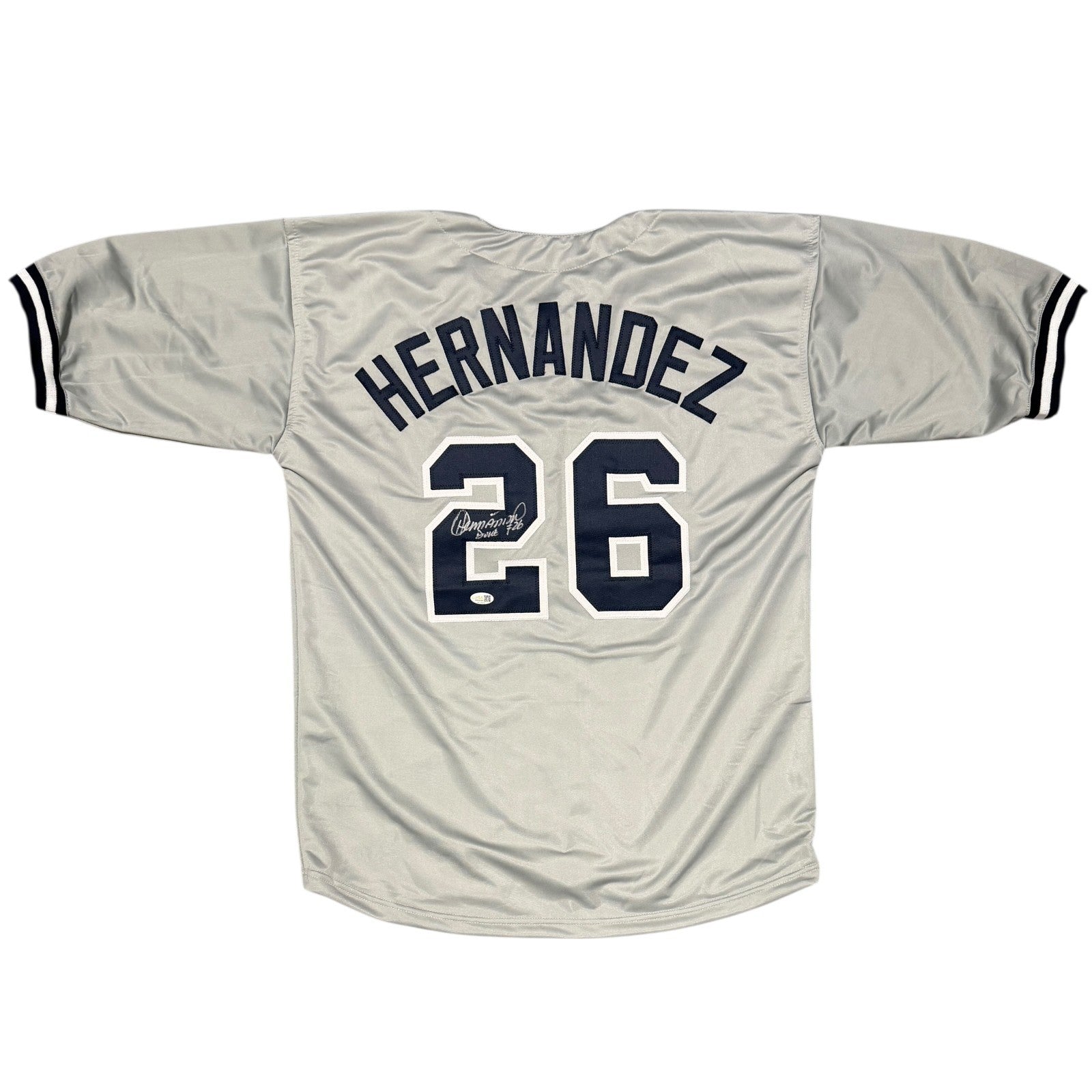Orlando Hernandez Signed Custom Jersey w/ Duque JSA Witness Authenticated - Grey Jersey-Powers Sports Memorabilia