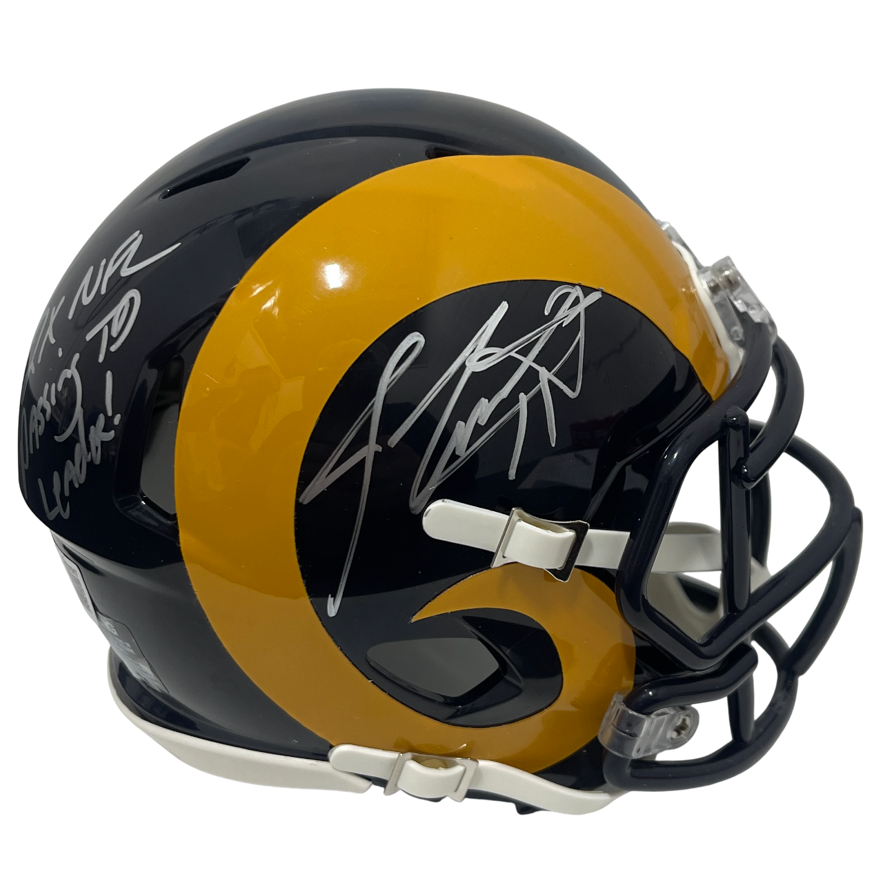 Jim Everett Signed Rams TB Mini Helmet 2 NFL Passing TD Leader Beckett W Beckett Authenticated-Powers Sports Memorabilia