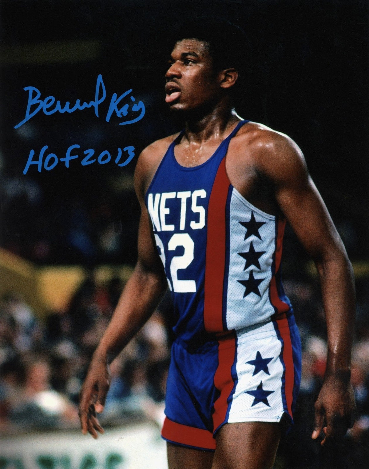 Bernard King Signed New Jersey Nets 8x10 Photo w HOF 13 LSCM Authenticated #17-Powers Sports Memorabilia
