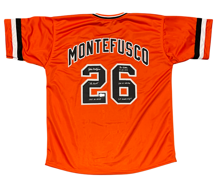 John Montefusco Signed San Francisco Custom Jersey w/ 5 Insc Beckett W BAS COA-Powers Sports Memorabilia