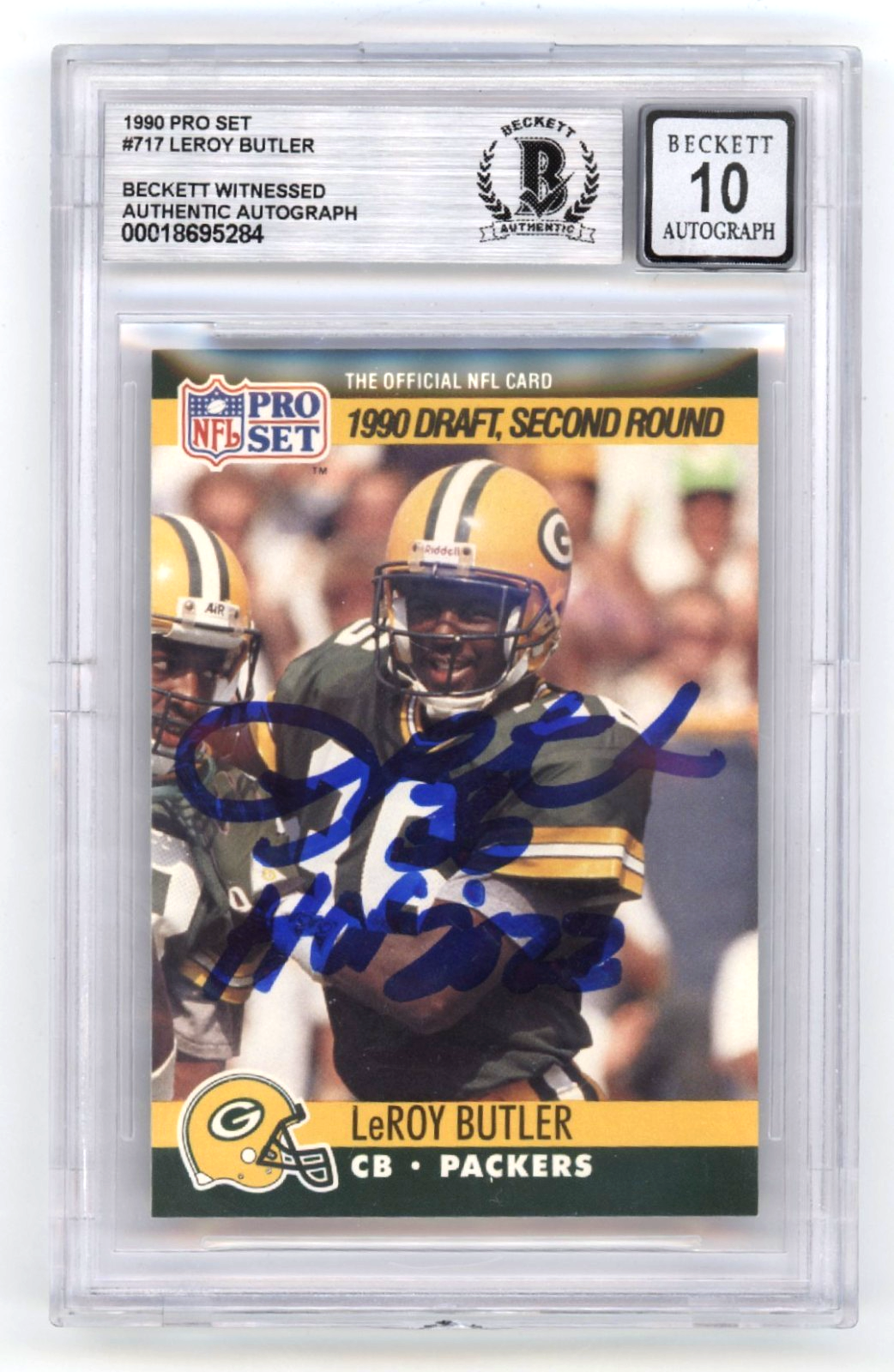 LeRoy Butler 1990 Pro Set #717 Signed Rookie RC w/ HOF 2022 Beckett BGS 10 Auto-Powers Sports Memorabilia