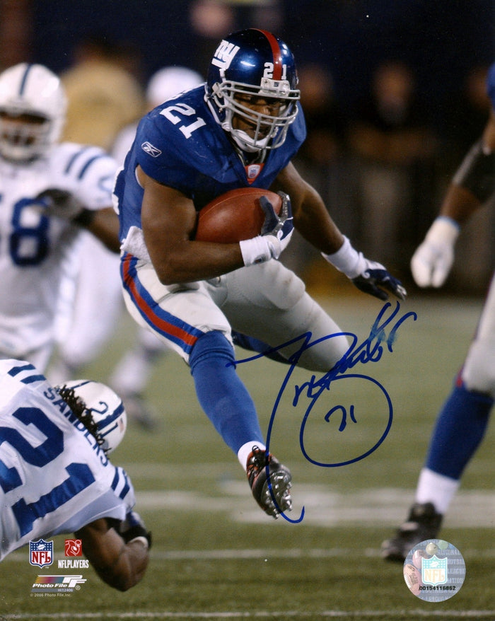 Tiki Barber Signed New York Giants 8x10 Photo File LSCM Authenticated-Powers Sports Memorabilia