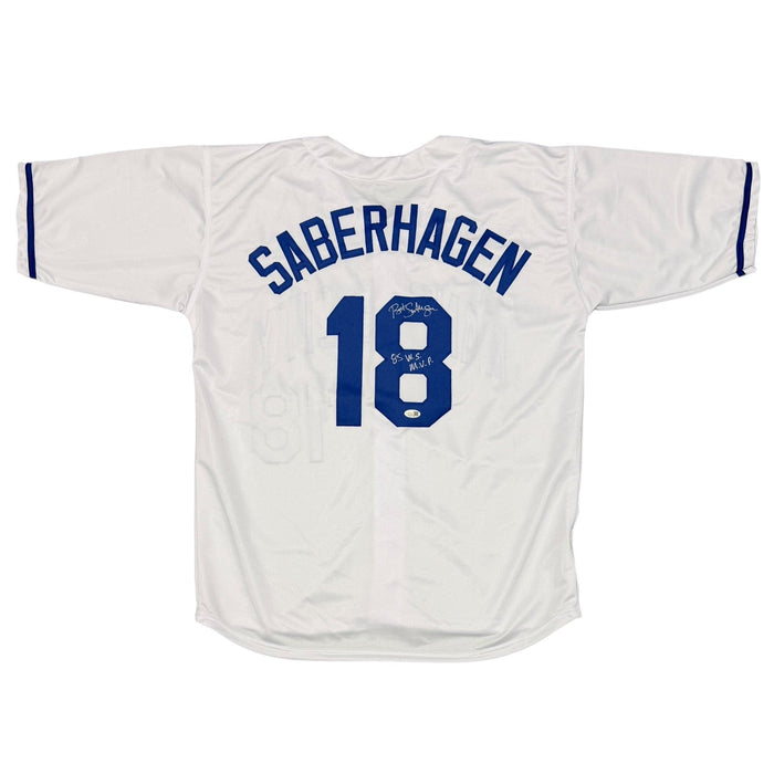 Bret Saberhagen Signed Royals Custom Jersey w/ 85 WS MVP JSA Witness COA-Powers Sports Memorabilia