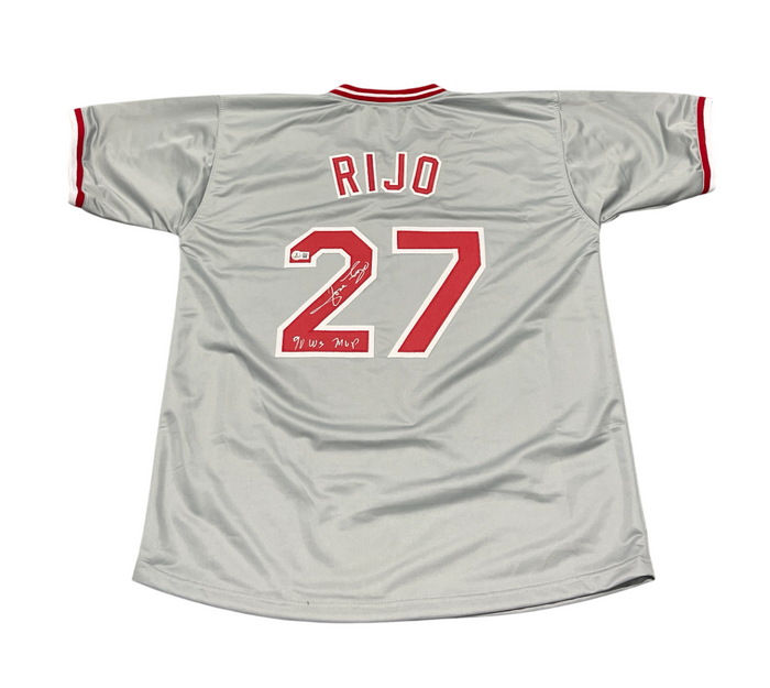 Jose Rijo Signed Cincinnati Reds Custom Jersey w/ 90 WS MVP Beckett Wit BAS COA-Powers Sports Memorabilia