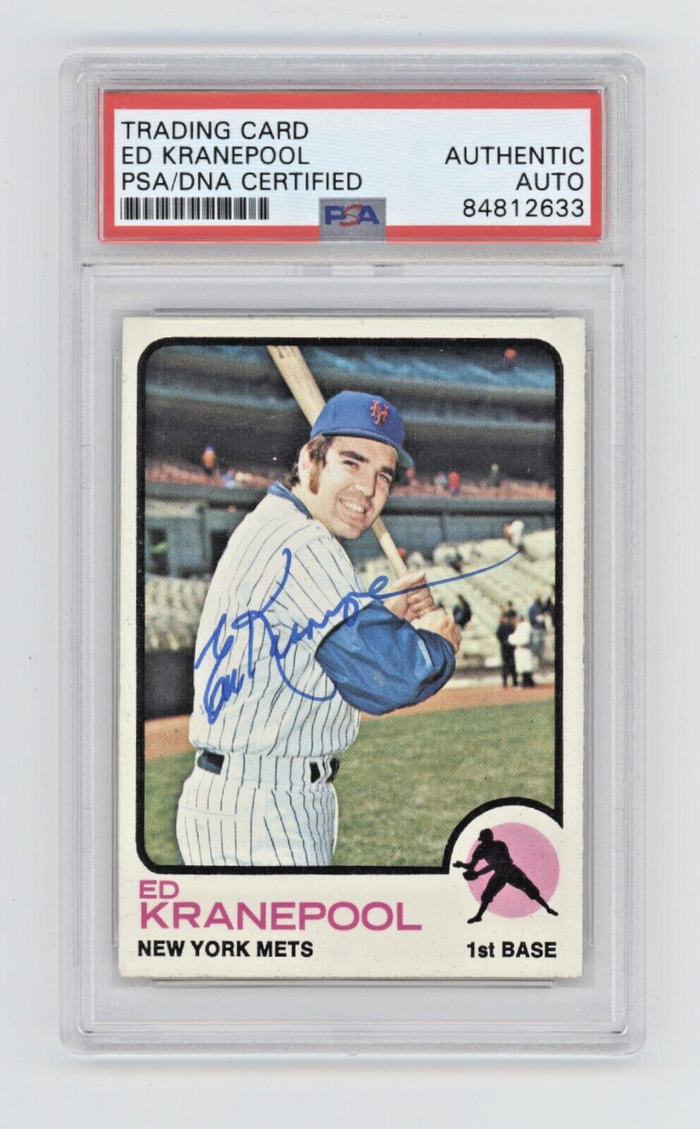 Ed Kranepool 1973 Topps Baseball #329 Signed PSA/DNA Authenticated New York Mets-Powers Sports Memorabilia