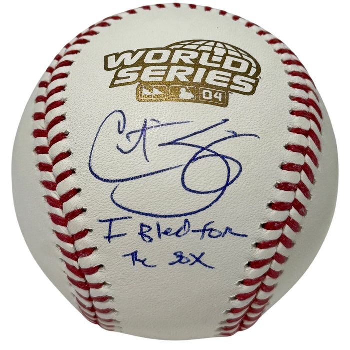 Curt Schilling Signed 04 World Series Baseball w/ I Bled for the Sox JSA Witness Authenticated-Powers Sports Memorabilia