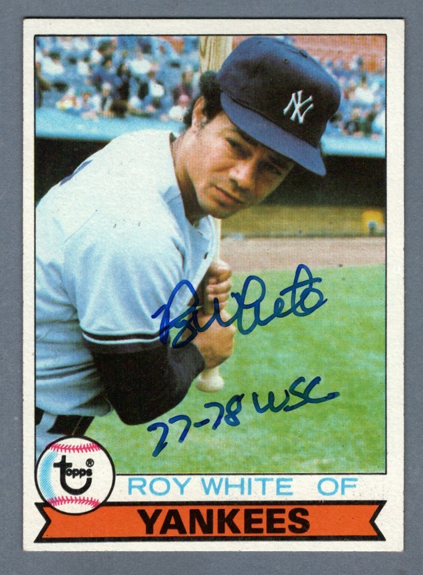 Roy White Signed 1979 Topps #159 w/ 77-78 WSC Insc. LSCM Authenticated Yankees-Powers Sports Memorabilia