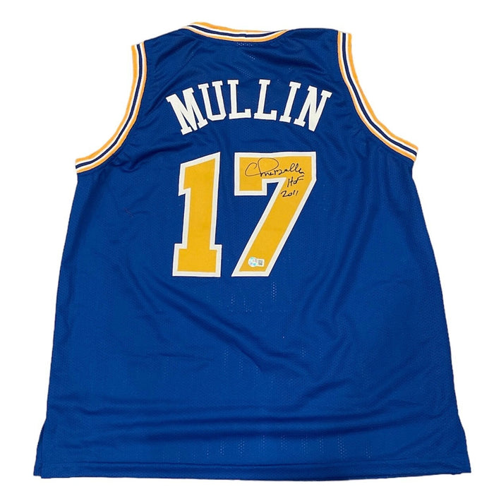 Chris Mullin Signed Warriors Custom Jersey w/ HOF 2011 Beckett Witness Authenticated-Powers Sports Memorabilia