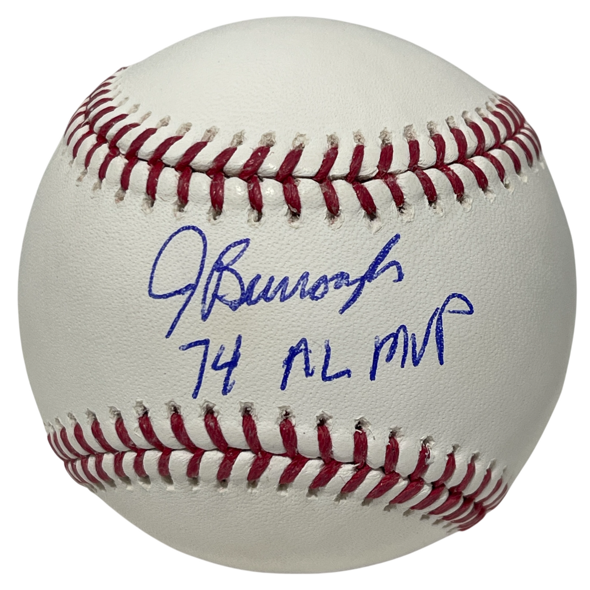 Jeff Burroughs Signed ROMLB Baseball w/ 74 AL MVP Beckett Witness Authenticated-Powers Sports Memorabilia