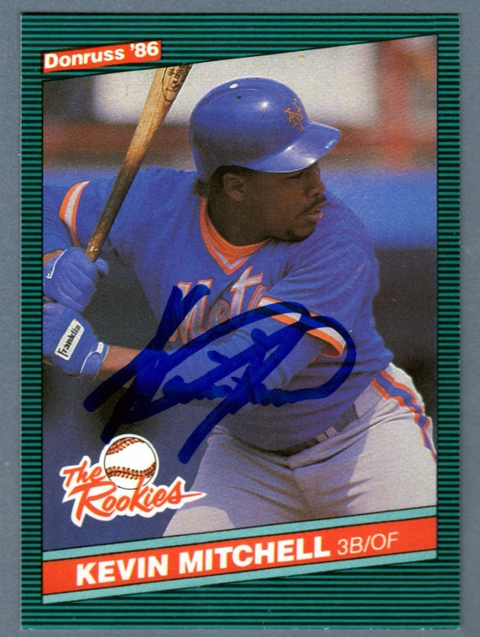 Kevin Mitchell Signed 1986 Donruss #17 The Rookies RC LSCM Authenticated New York Mets-Powers Sports Memorabilia