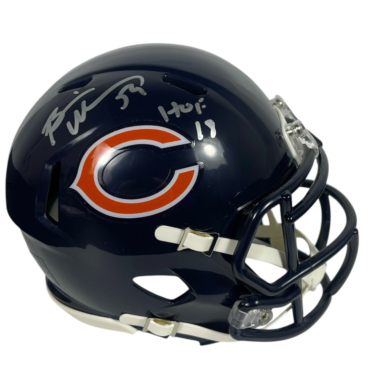 Brian Urlacher Signed Chicago Bears Mini Helmet w/ HOF 18 Beckett Wit BAS COA-Powers Sports Memorabilia