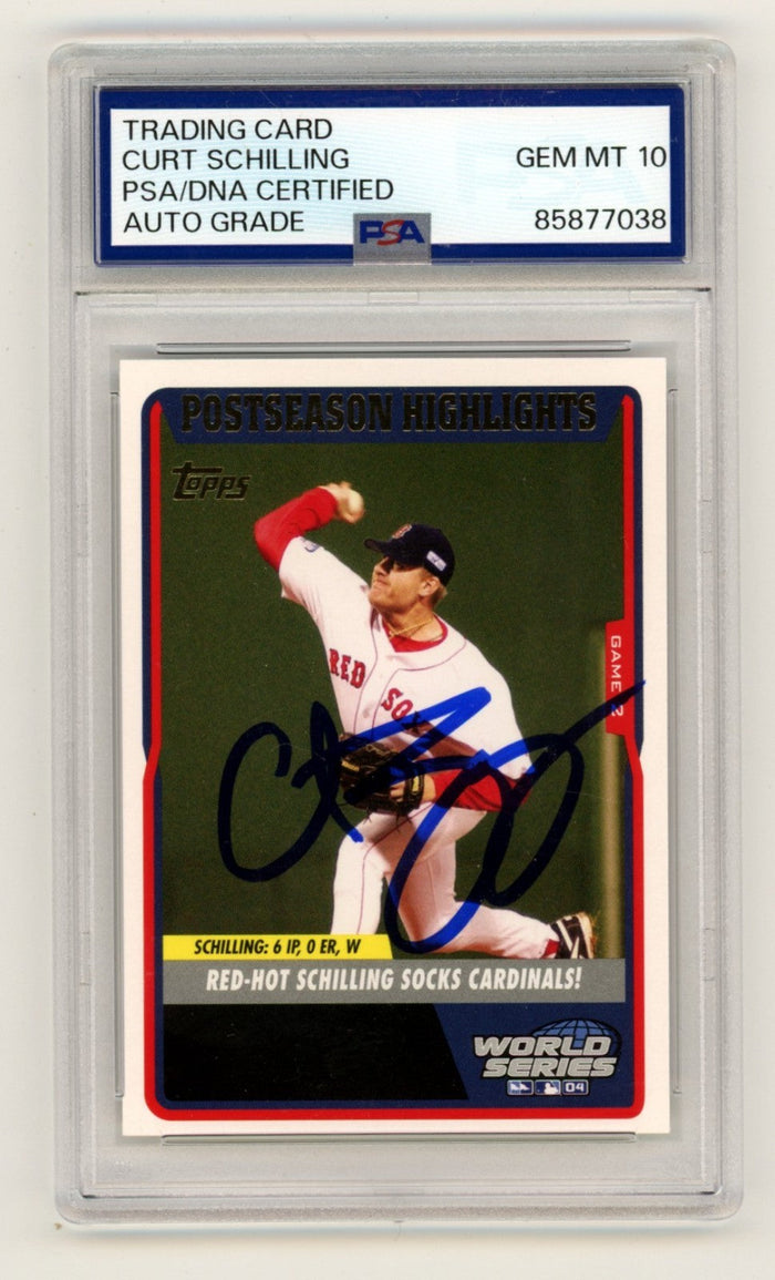 Curt Schilling 2005 Topps #732 Postseason Highlights Signed Auto PSA 10 Auto-Powers Sports Memorabilia