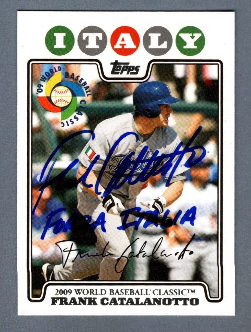 Frank Catalanotto Signed 2009 Topps WBC #WBC17 w/ Forza Italia Insc. LSCM Authenticated-Powers Sports Memorabilia
