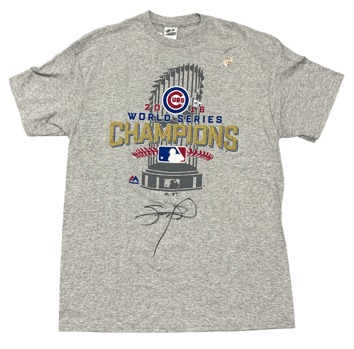 Sammy Sosa Signed 2016 Chicago Cubs World Series Champions Shirt Beckett Authenticated - Grey-Powers Sports Memorabilia