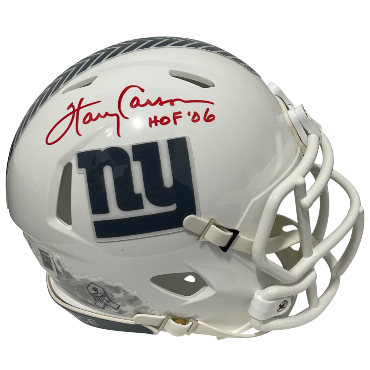 Harry Carson Signed Giants Salute 24 Mini Helmet w/ HOF 06 Beckett Wit BAS COA-Powers Sports Memorabilia