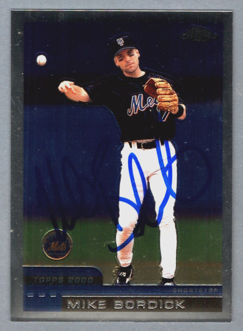 Mike Bordick Signed 2000 Topps Chrome #T126 LSCM Authenticated New York Mets-Powers Sports Memorabilia