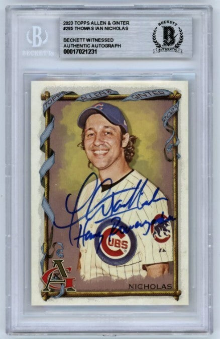 Thomas Ian Nicholas 2023 Allen & Ginter #285 w/ Henry R Ins Signed BAS BGS Auto-Powers Sports Memorabilia