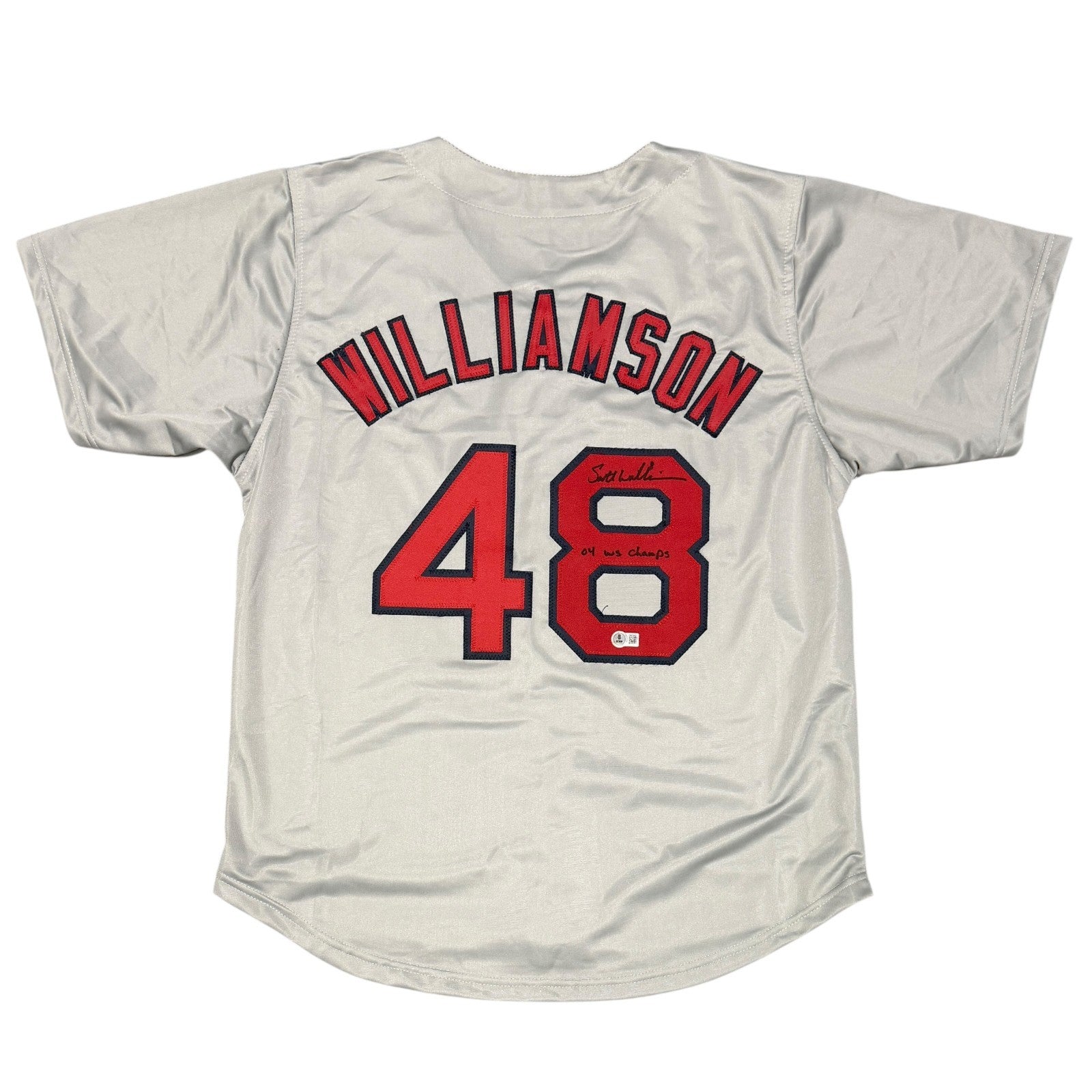 Scott Williamson Signed Custom Jersey w/ 04 WS Champs Beckett W Beckett Authenticated-Powers Sports Memorabilia