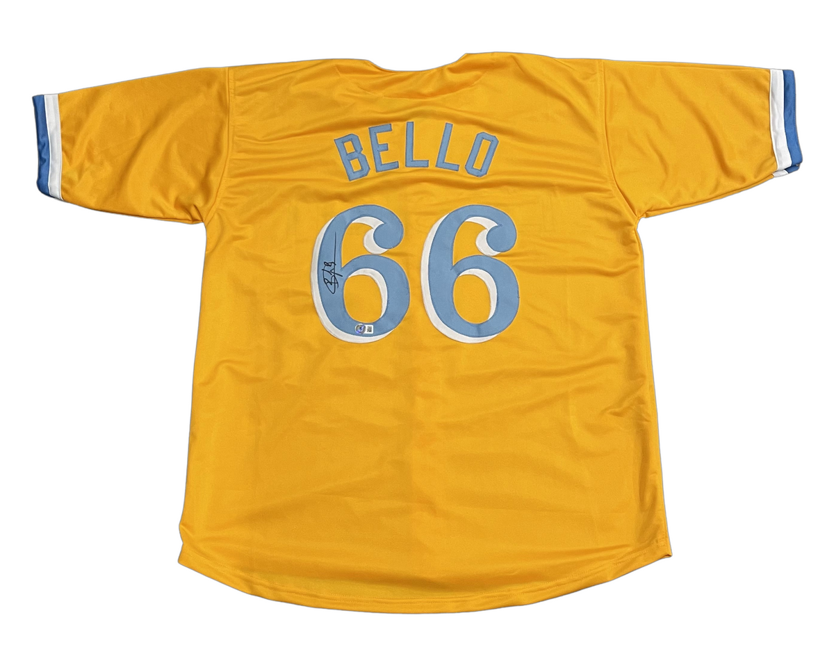 Brayan Bello Signed Red Sox City Connect Custom Jersey Beckett Wit BAS COA-Powers Sports Memorabilia